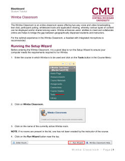 Wimba Classroom Running the Setup Wizard