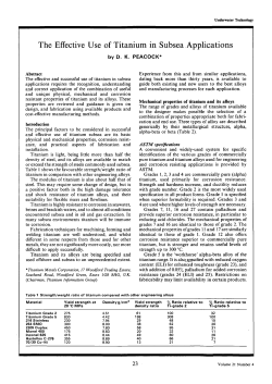 The Effective Use of Titanium in Subsea