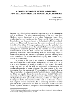 a gordian knot of rights and duties: new zealand`s muslims