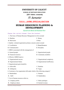 Human Resource Planning and Development