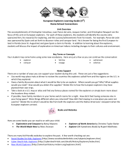 European Explorers Learning Guide (3rd) Home:School Connections