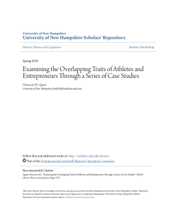 Examining the Overlapping Traits of Athletes and Entrepreneurs