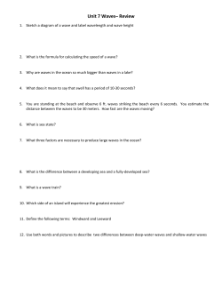 Unit 7 Waves&ndash; Review
