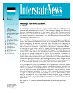 Message from the President&hellip; - Interstate Resources, Inc.