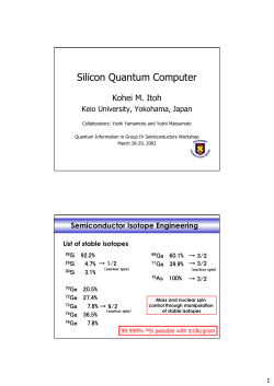 Silicon Quantum Computer