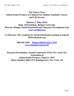 The Time is Now: School Social Workers as Catalysts for