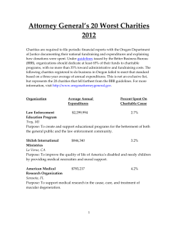 Attorney General`s 20 Worst Charities 2012