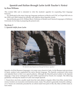 Spanish and Italian through Latin (with Teacher`s