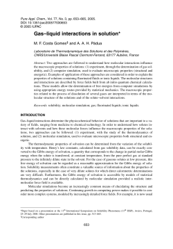 Gas&ndash;liquid interactions in solution