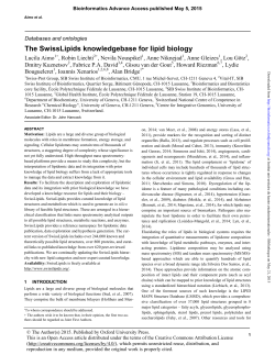The SwissLipids knowledgebase for lipid biology