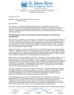 The District gives notice of its decision to grant permit(s) for the