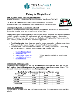 Calories and Weight loss