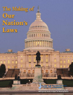 The Making of Our Nation`s Laws - New Jersey State League of