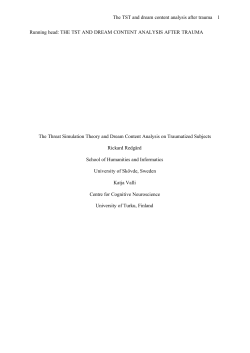 Rickard Redg&aring;rd - The Threat Simulation Theory and Dream