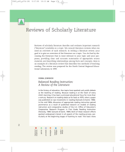 Reviews of Scholarly Literature