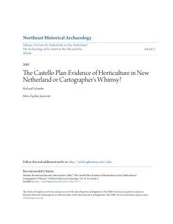 The Castello Plan-Evidence of Horticulture in New Netherland or