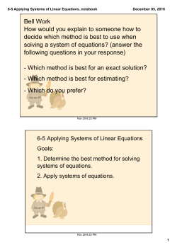 6-5 Applying Systems of Linear Equations..notebook