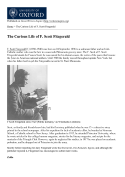 The Curious Life of F. Scott Fitzgerald