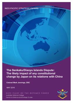 The Senkaku/Diaoyu Islands Dispute
