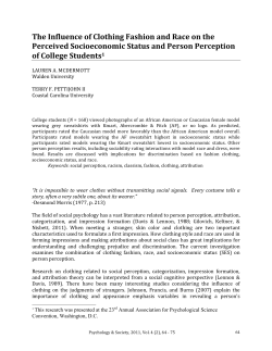 The Influence of Clothing Fashion and Race on the Perceived