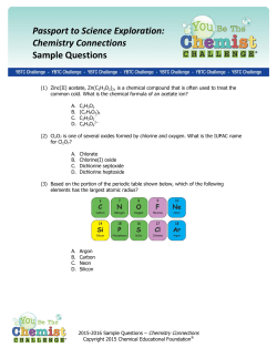 Chemistry Connections Sample Questions