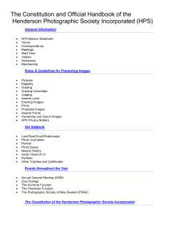 Handbook - Henderson Photographic Society