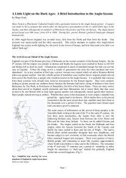 A Little Light on the Dark Ages &ndash; A Brief Introduction to the Anglo