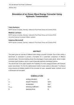 Simulation of an ocean wave energy converter using hydraulic