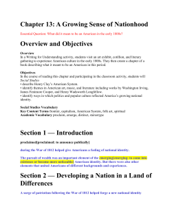 Chapter 13: A Growing Sense of Nationhood Overview