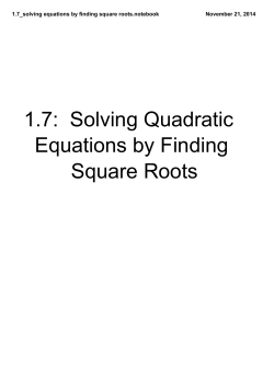 1.7_solving equations by finding square roots.notebook