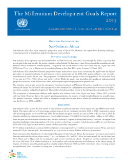 Regional Backgrounder Sub-Saharan Africa