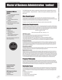 Master of Business Administration (online)