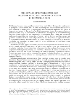 Peasants and Coins - British Numismatic Society