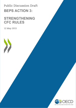 BEPS Action 3: Strengthening CFC Rules