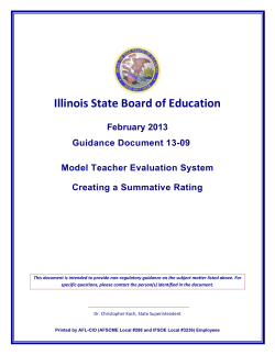 Model Teacher Evaluation System Creating a Summative Rating