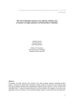 The role of intrinsic (sensory) cues and the extrinsic cues of country