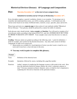 Rhetorical Devices Glossary AP Language and Composition