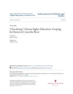 "Glocalizing" Chinese higher Education: Groping for Stones to Cross