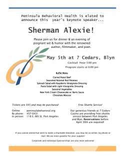 Sherman Alexie! - Peninsula Behavioral Health