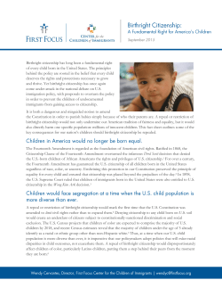 Birthright Citizenship: A Fundamental Right for