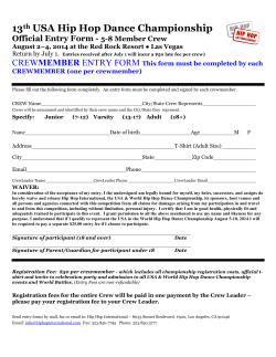 2014 USA Crew Official Entry Form
