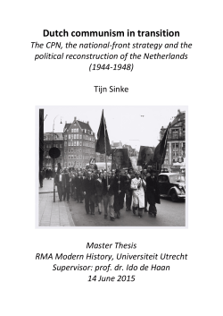 Dutch communism in transition - Utrecht University Repository