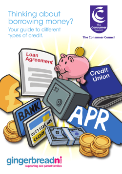 Thinking about borrowing money? - Consumer Council for Northern