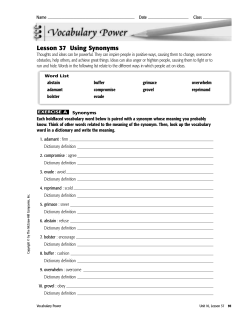 Lesson 37 Using Synonyms