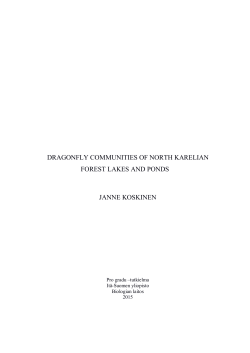 dragonfly communities of north karelian forest lakes and ponds