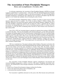 The Association of State Floodplain Managers