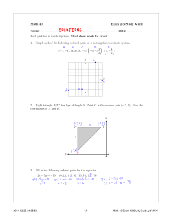 Math 40 Exam #3 Study Guide Name: Date: Each problem is worth 4