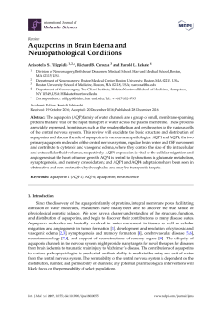 Aquaporins in Brain Edema and Neuropathological Conditions