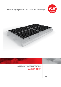 ASSEMBLY INSTRUCTIONS HANGER BOLT GB Mounting systems