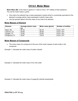 CH 6.4 Molar Mass